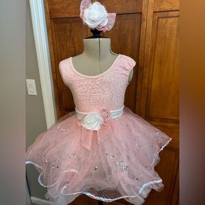 Weissman Pink Glitter Kids Dance Costume